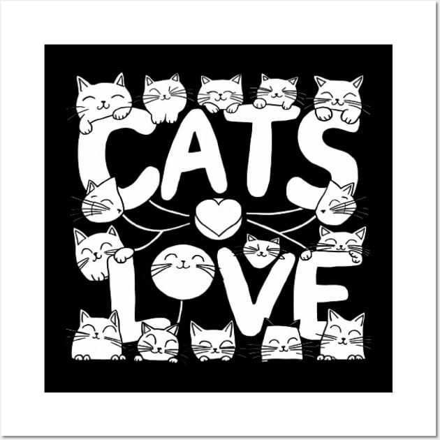 Cats love shirt funny cat lover shirt Wall Art by ARTA-ARTS-DESIGNS